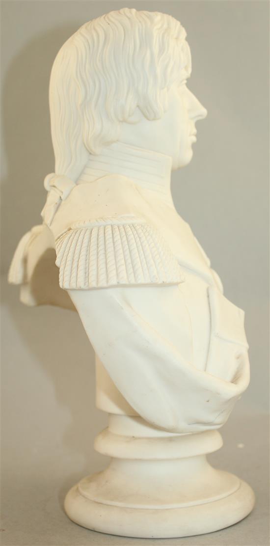 An English parian bust of Nelson, probably Coalport, c.1860, 31cm
